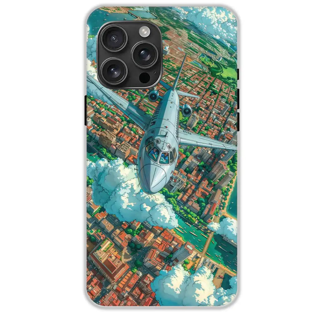 Flying Over City - Hard Cases For Apple iPhone 16 Pro Max
