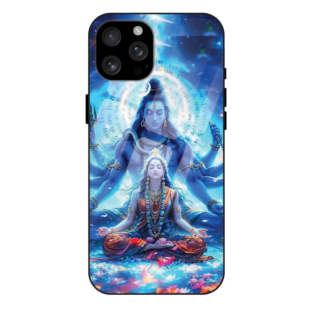 'Shiv Parvati - Glossy Metal Silicone Case For Apple iPhone 16 Pro Max
