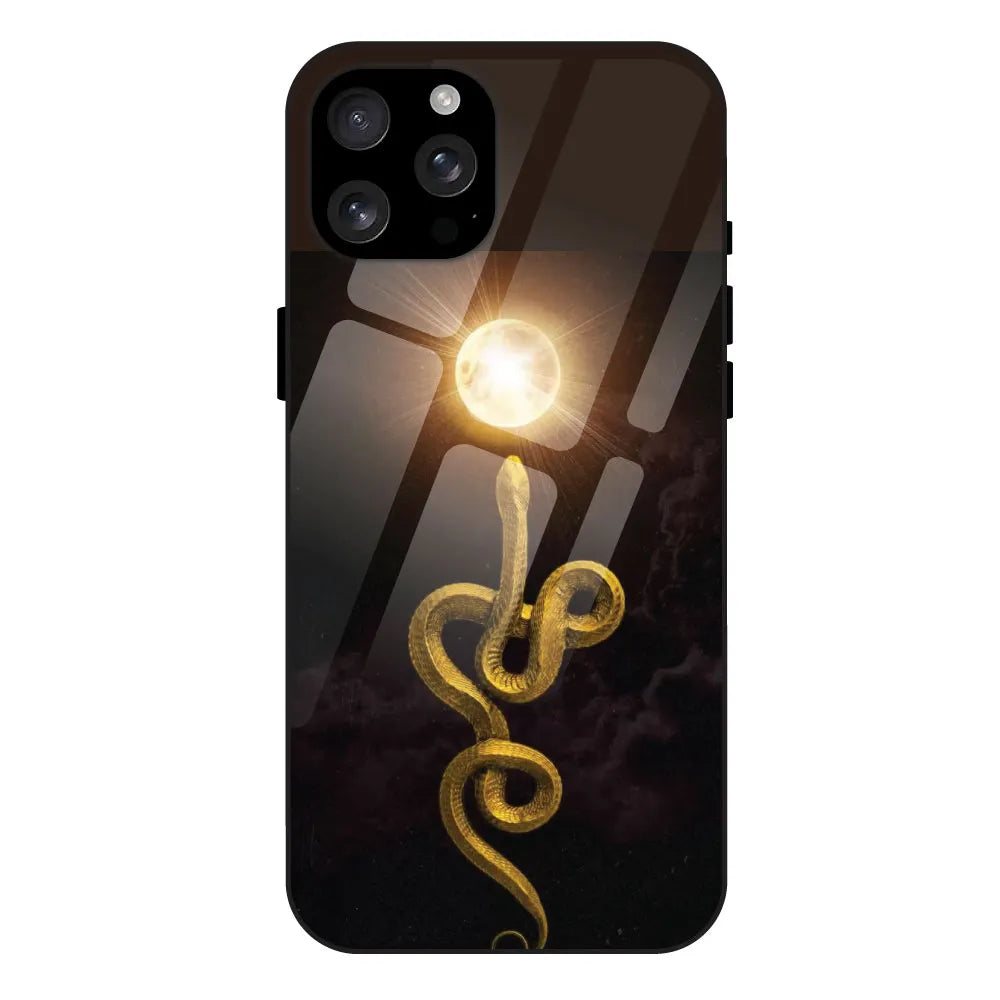 'Golden Serpent - Glossy Metal Silicone Case For Apple iPhone 16 Pro Max