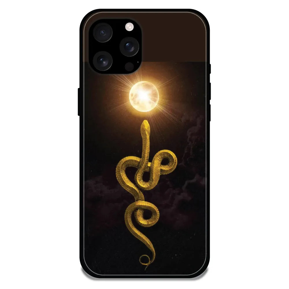 'Golden Serpent - Glossy Metal Silicone Case For Apple iPhone 16 Pro Max