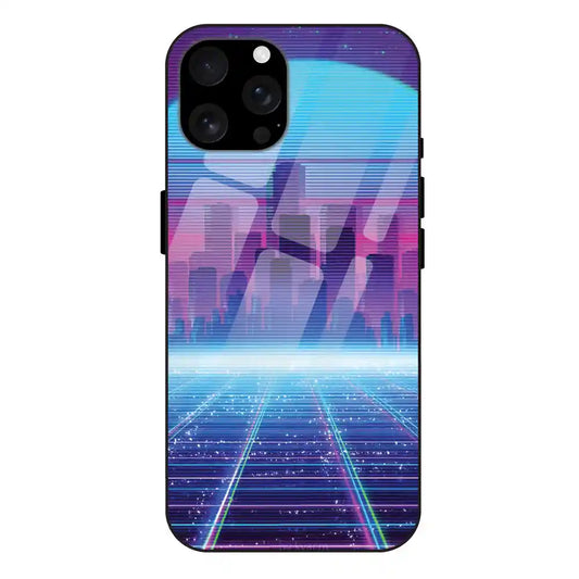 'Cityscape Synthwave - Glass Case For Apple iPhone 16 Pro