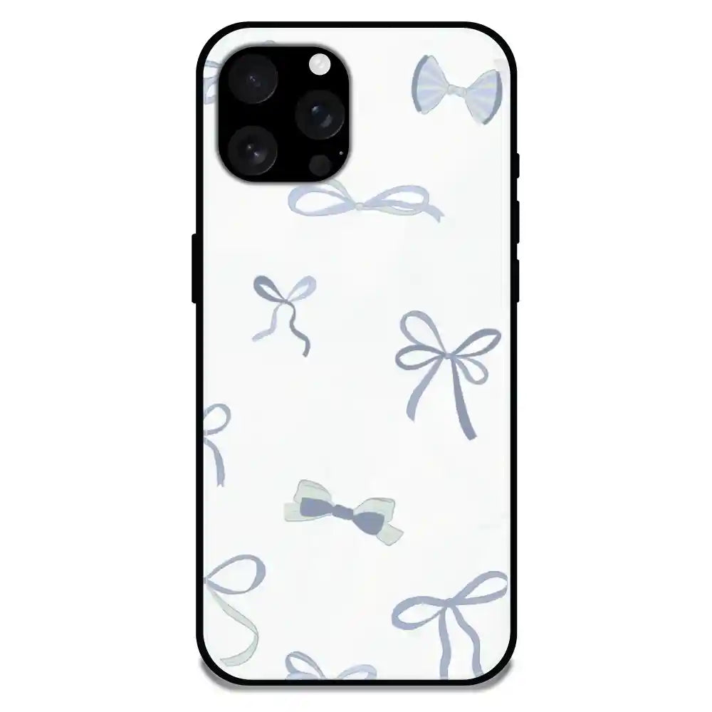 'Blue Bows - Glossy Metal Silicone Case For Apple iPhone 16 Pro