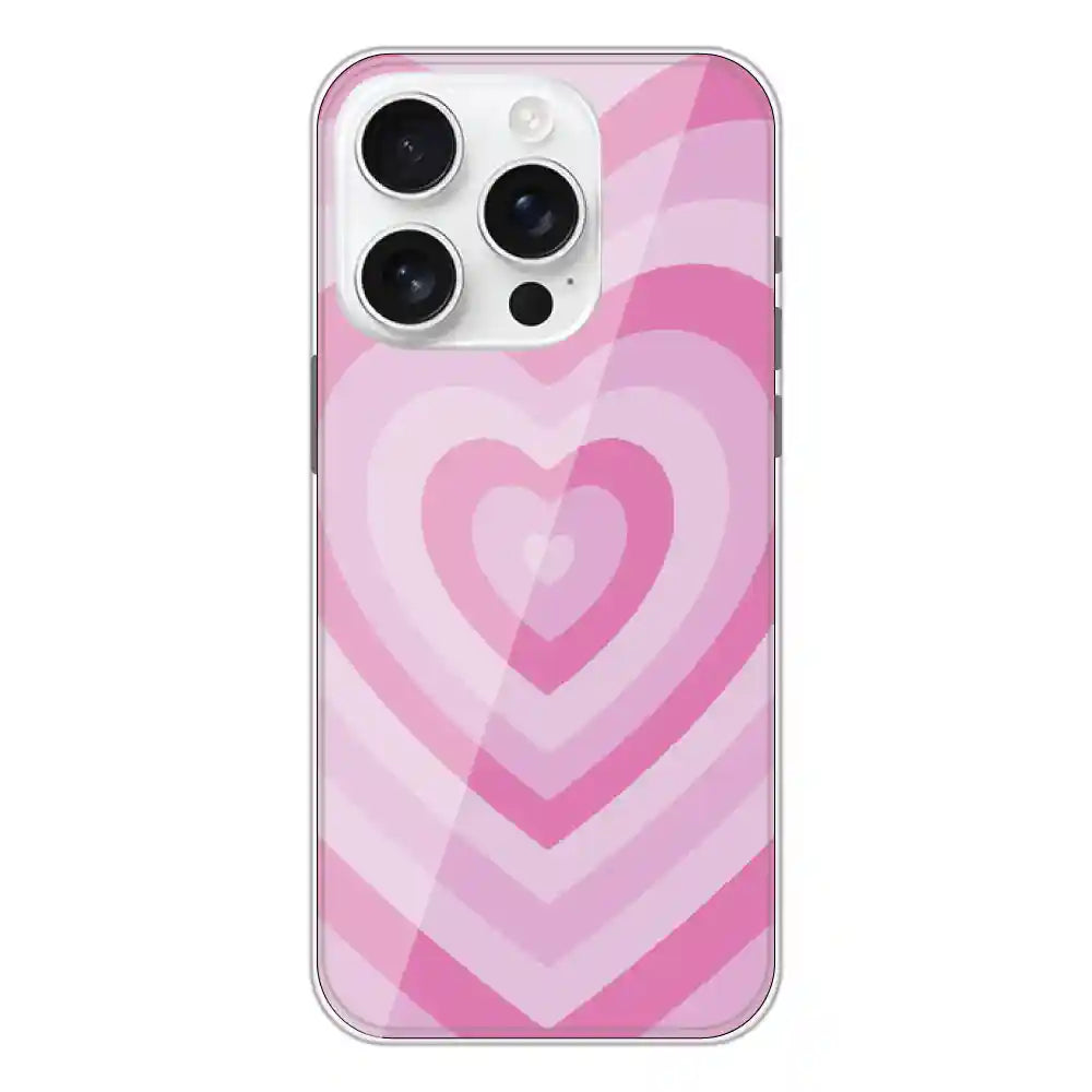 Pink Hearts - Printed Silicone Case For Apple iPhone 16 Pro