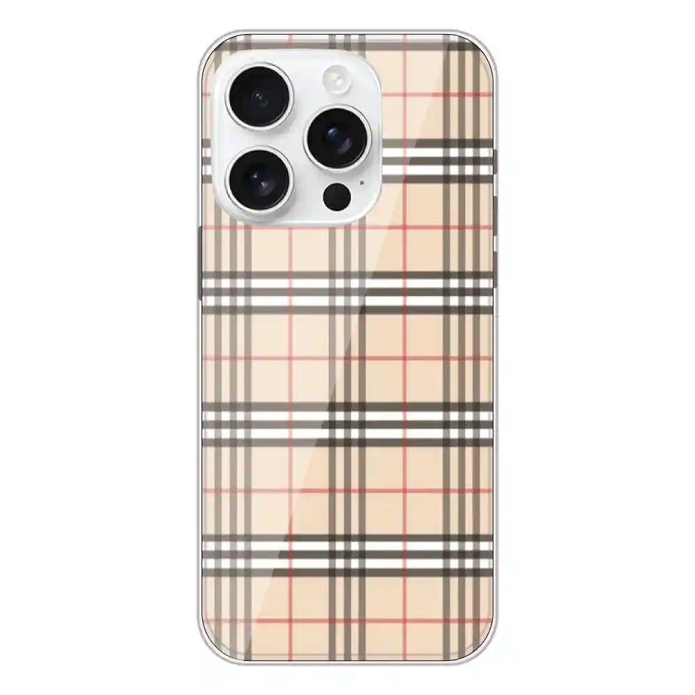 Yellow Checks - Printed Silicone Case For Apple iPhone 16 Pro