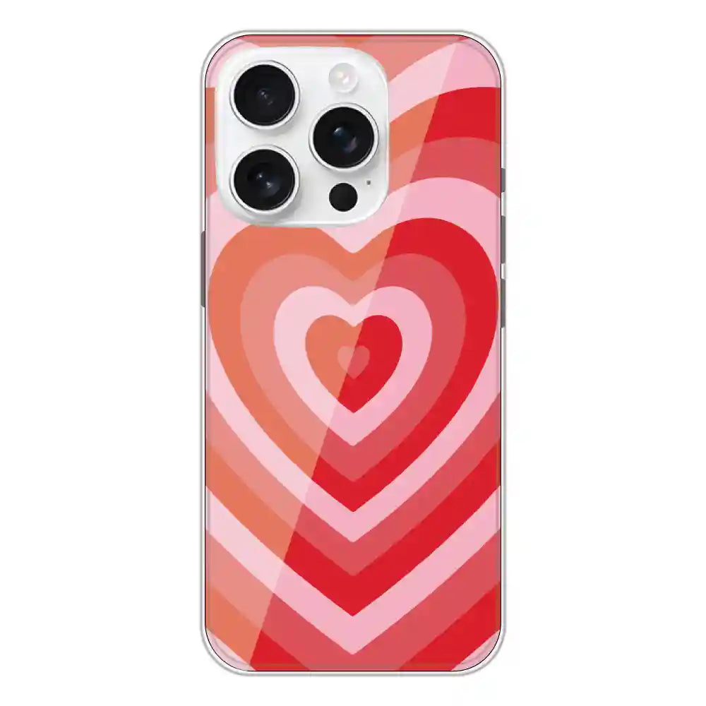 Red Hearts - Printed Silicone Case For Apple iPhone 16 Pro