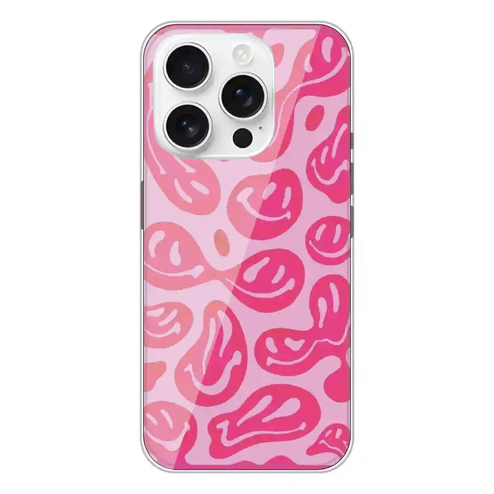 Pink Smiles - Printed Silicone Case For Apple iPhone 16 Pro