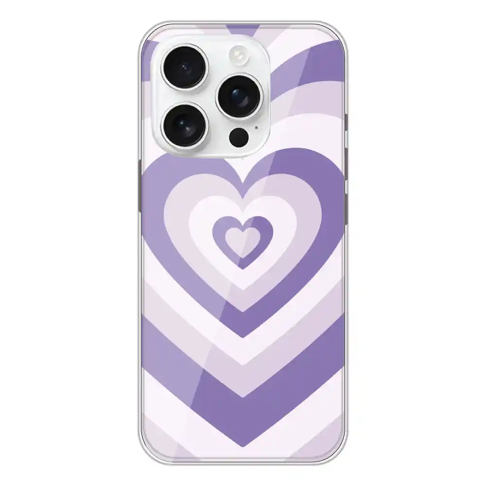 Dark Purple Hearts - Printed Silicone Case For Apple iPhone 16 Pro