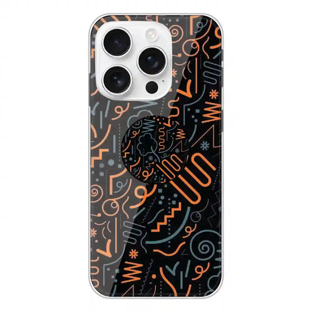 Orange Graffiti - Silicone Grip Case For Apple iPhone 16 Pro