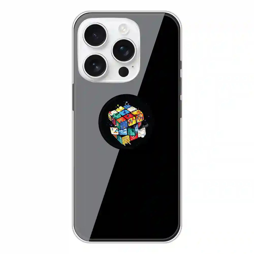 Rainbow Cube - Silicone Grip Case For Apple iPhone 16 Pro