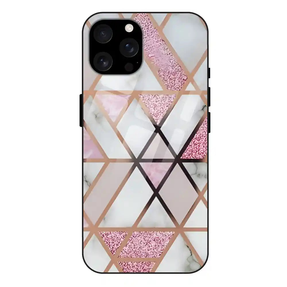 'Blush Prism Geometric - Glass Case For Apple iPhone 16 Pro