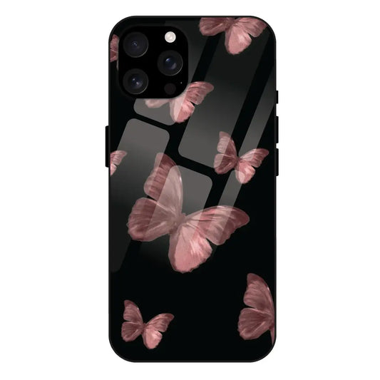 'Pink Butterflies - Glass Case For Apple iPhone 16 Pro