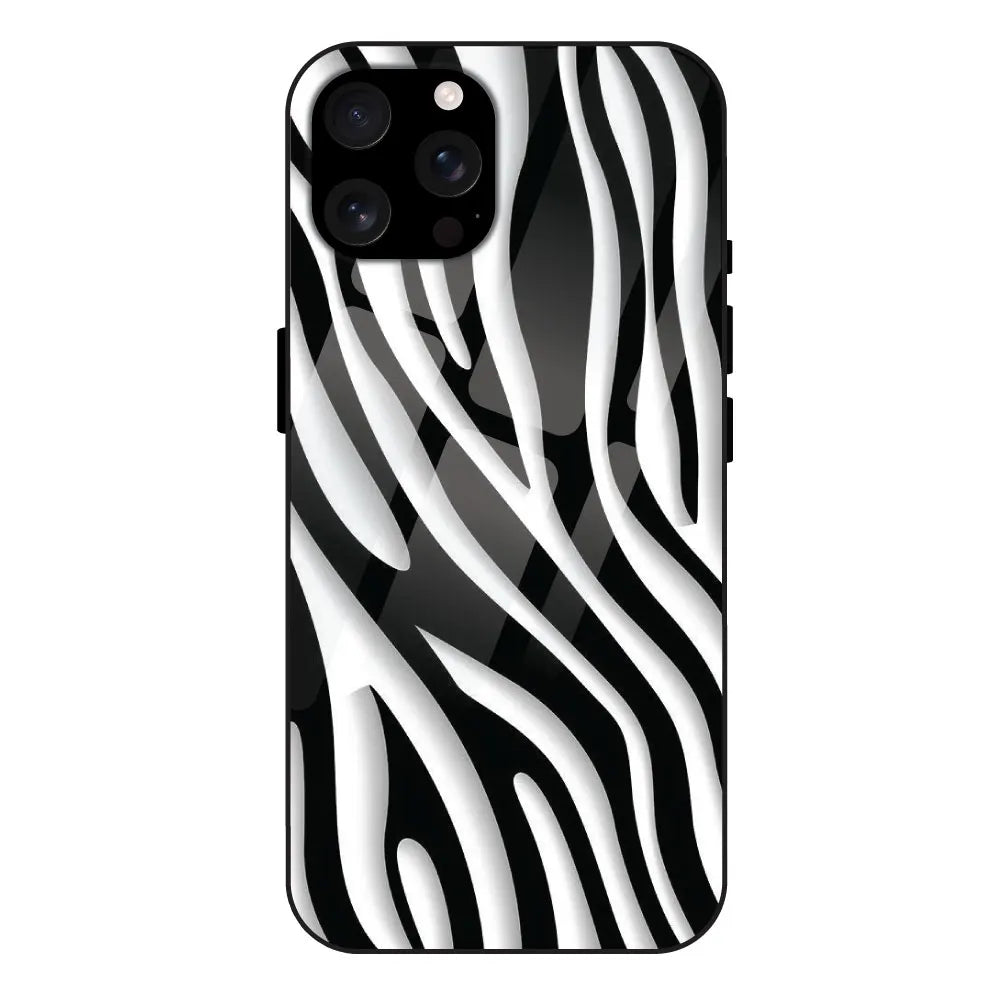 'Zebra Print - Glass Case For Apple iPhone 16 Pro