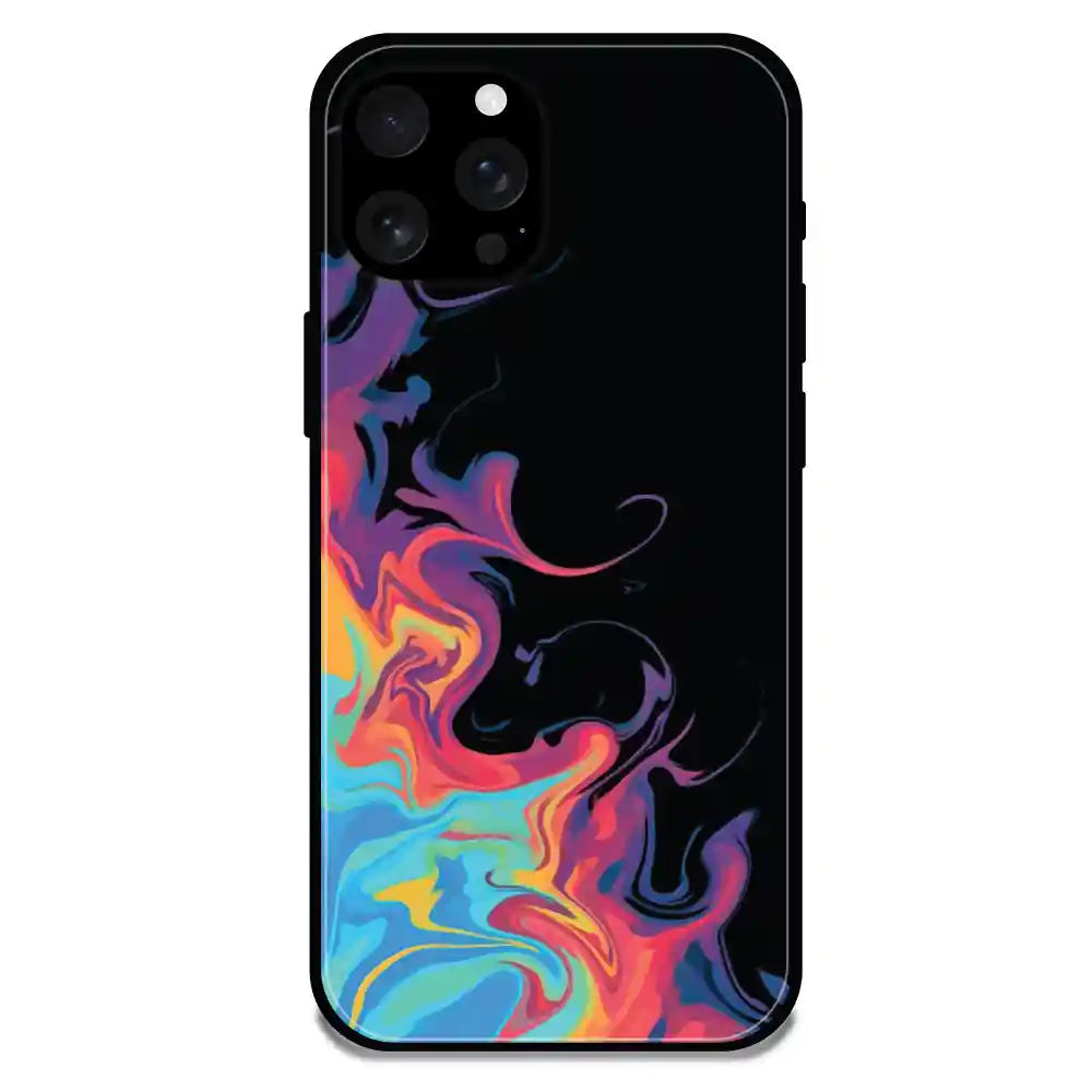 'Rainbow Watermarble - Glossy Metal Silicone Case For Apple iPhone 16 Pro