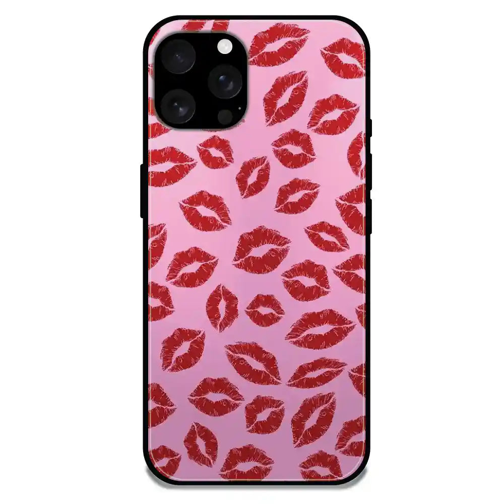 'Kisses - Glossy Metal Silicone Case For Apple iPhone 16 Pro