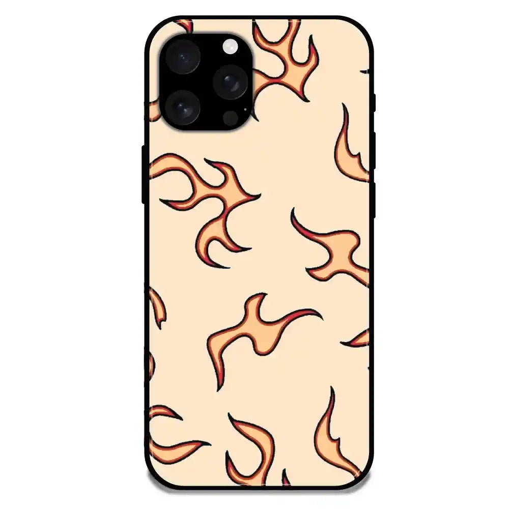 'Yellow Flames - Glossy Metal Silicone Case For Apple iPhone 16 Pro