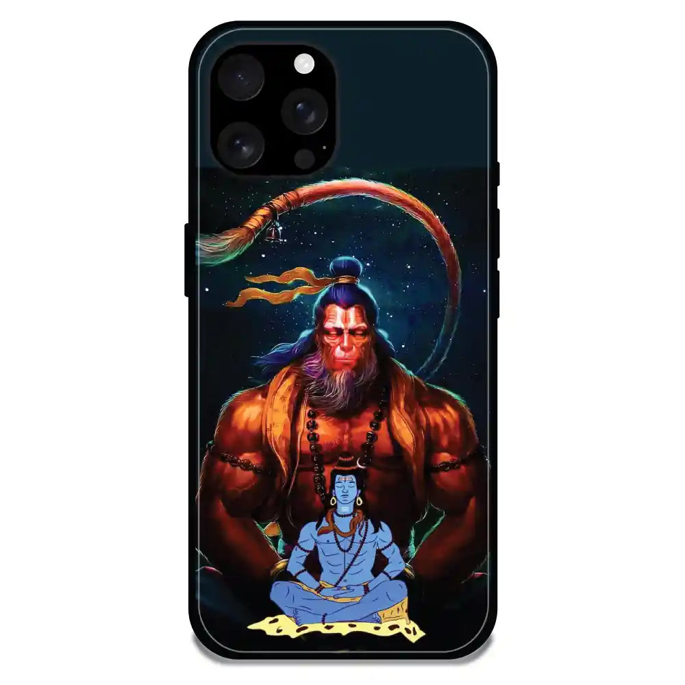 'Lord Shiva & Lord Hanuman - Glossy Metal Silicone Case For Apple iPhone 16 Pro