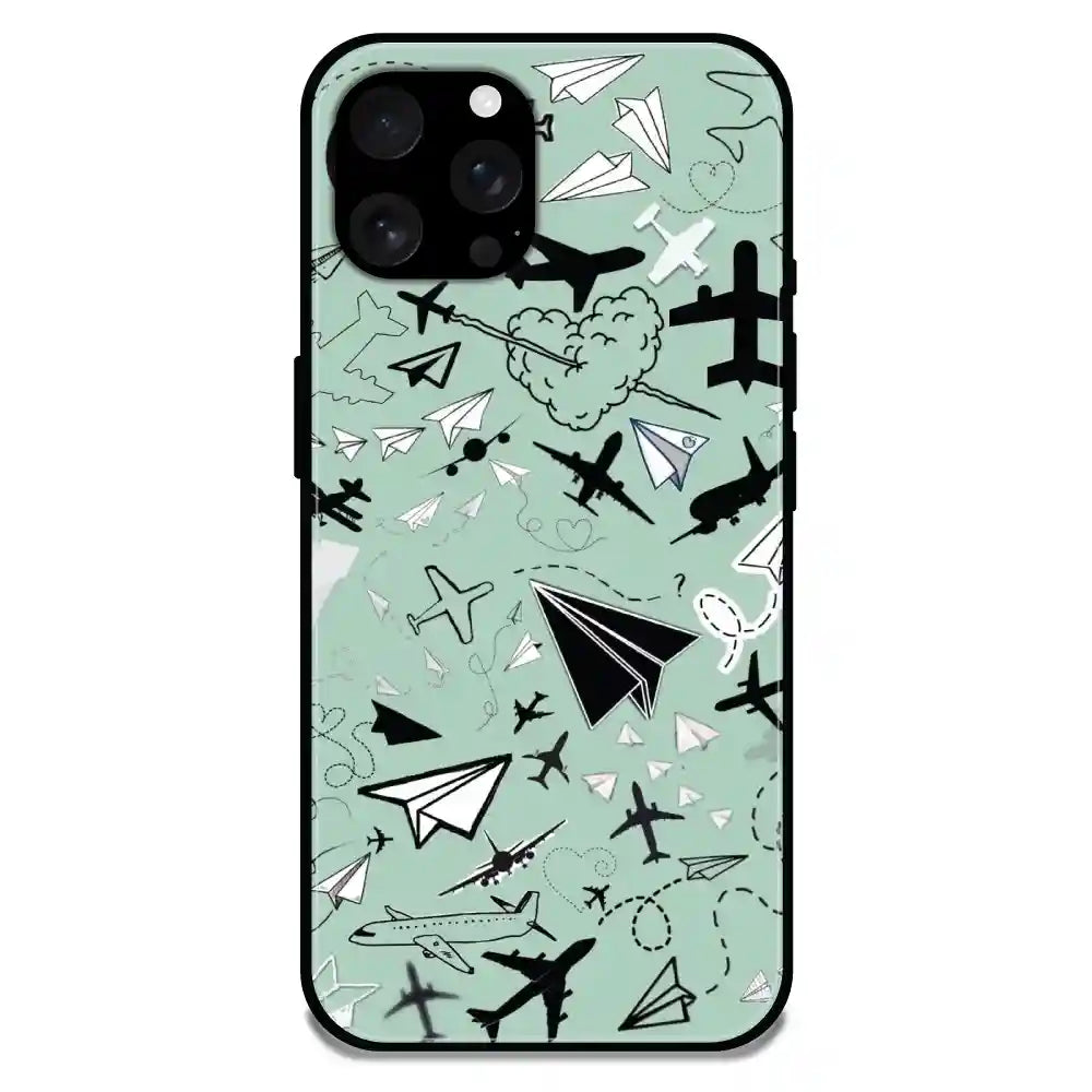 'Planes - Glossy Metal Silicone Case For Apple iPhone 16 Pro