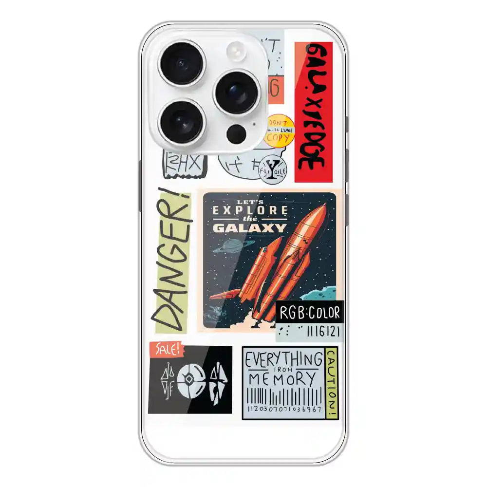 Galaxy - Clear Printed Silicone Case For Apple iPhone 16 Pro