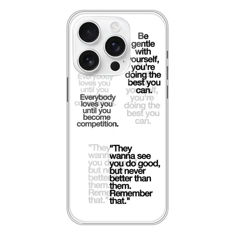 Introvert Girl - Clear Printed Silicone Case For Apple iPhone 16 Pro