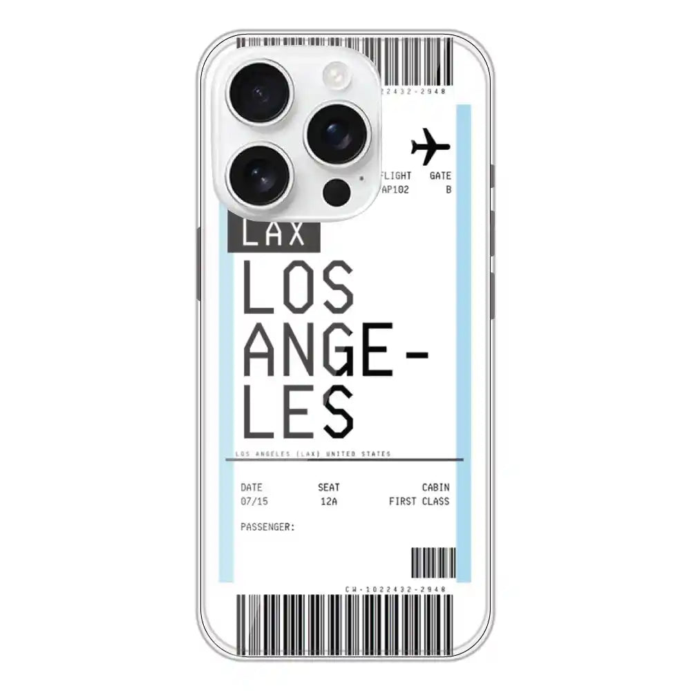 Los Angeles Ticket - Clear Printed Silicone Case For Apple iPhone 16 Pro