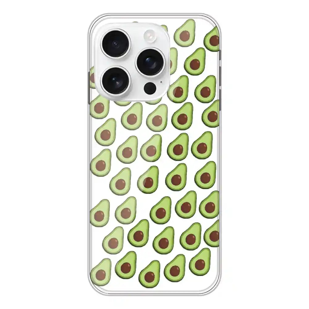 Avocado - Clear Printed Silicone Case For Apple iPhone 16 Pro
