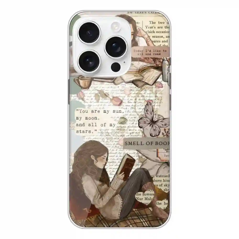 Book Collage - Silicone Case For iPhone Models Apple iPhone 16 Pro
