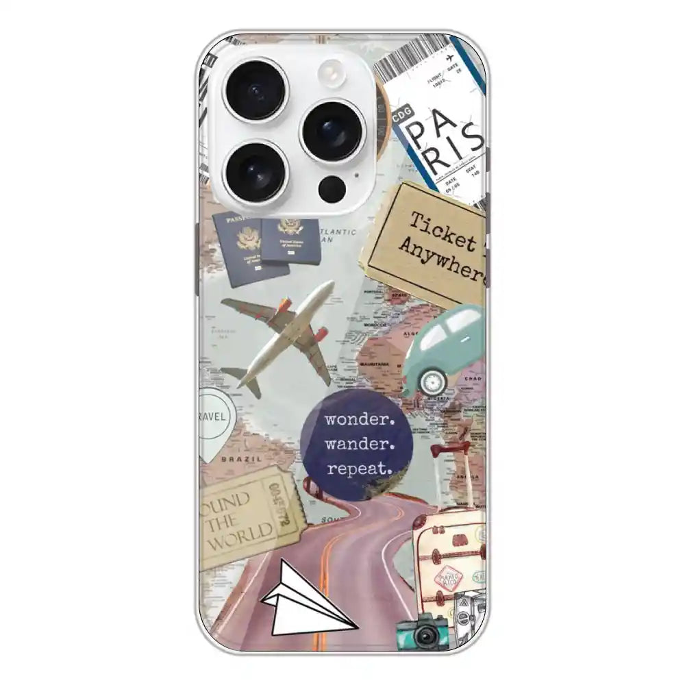 Travel Collage - Silicone Case For Apple iPhone Models apple iphone 16 Pro