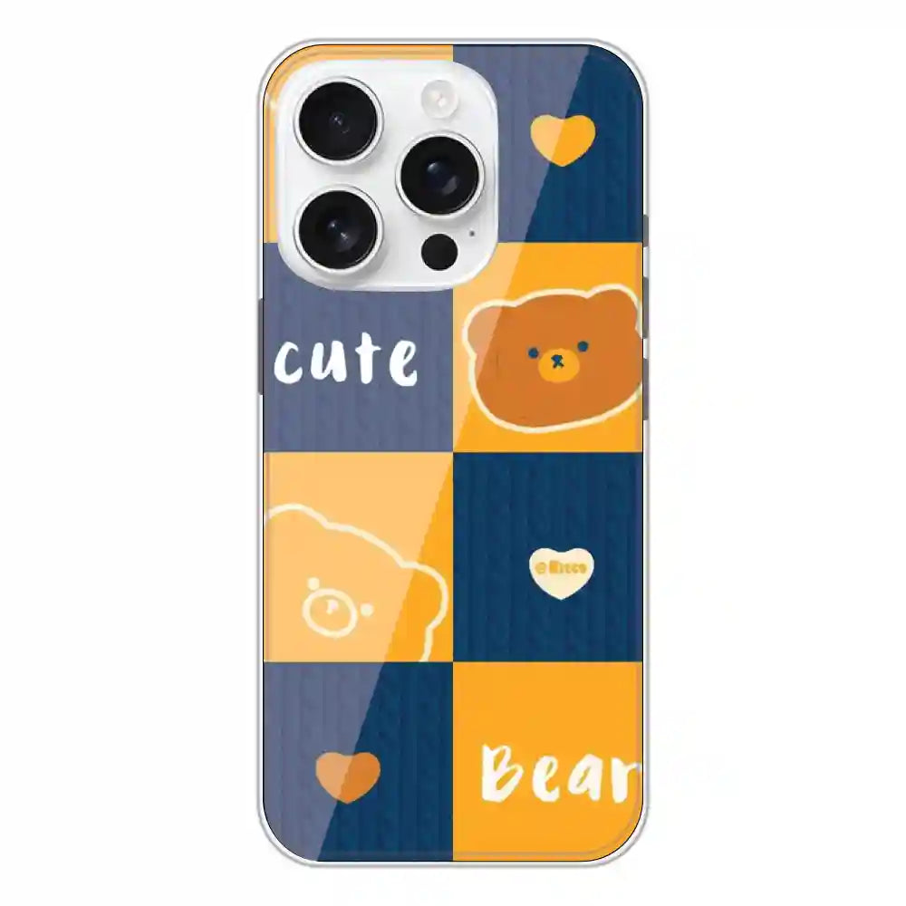 Cute Bear Collage - Silicone Case For Apple iPhone Models apple iphone 16 Pro