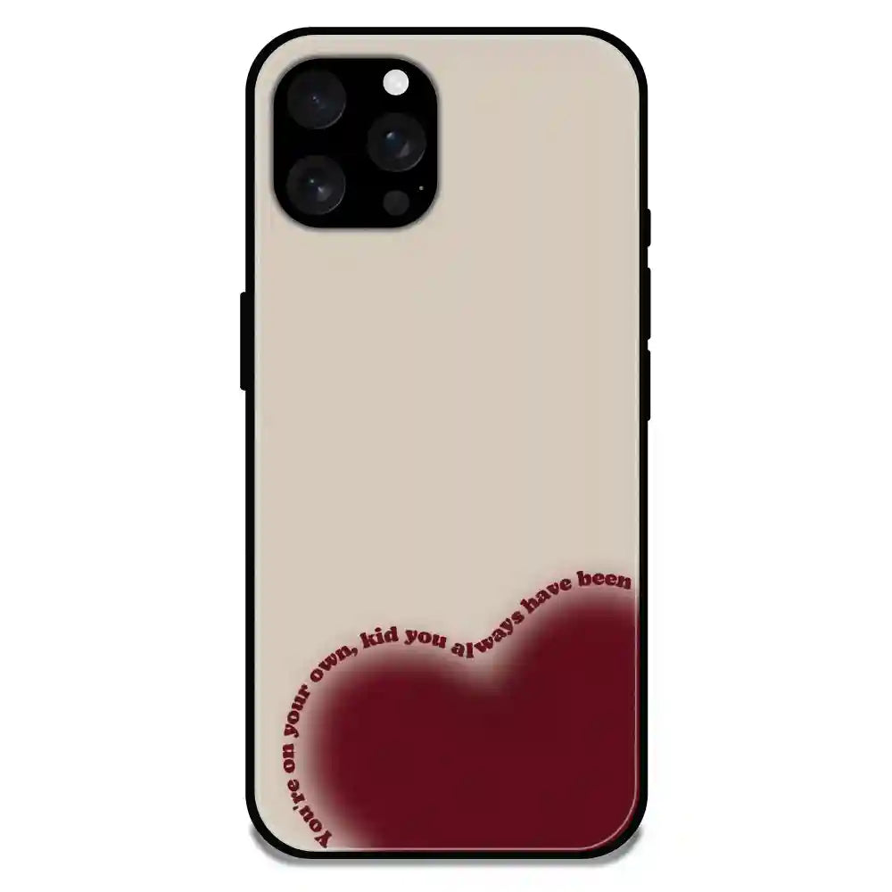 'Heart Alone - Glossy Metal Silicone Case For Apple iPhone 16 Pro