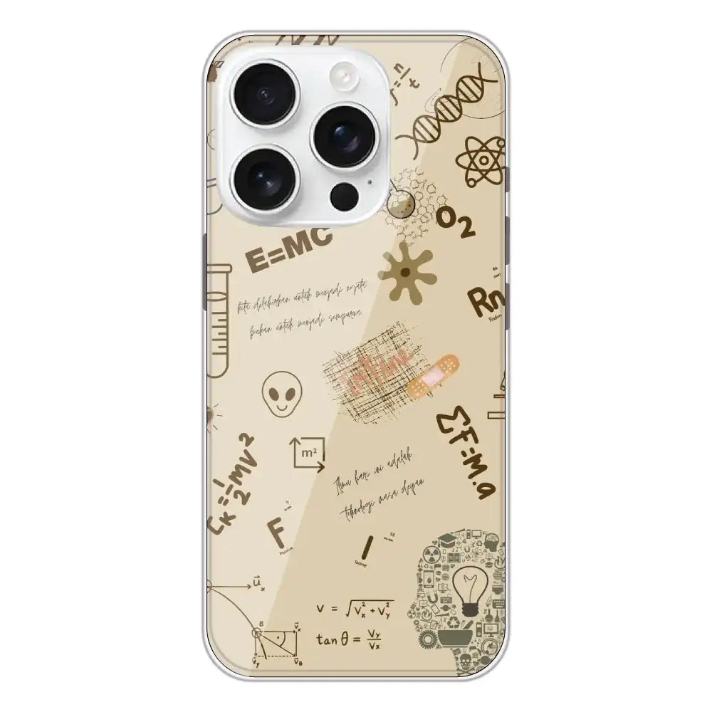Physics Collage - Printed Silicone Case For Apple iPhone 16 Pro