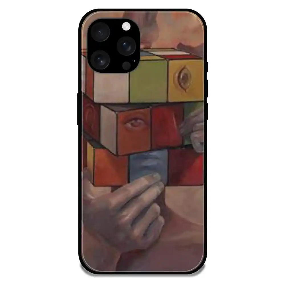 'Human Cube - Glossy Metal Silicone Case For Apple iPhone 16 Pro