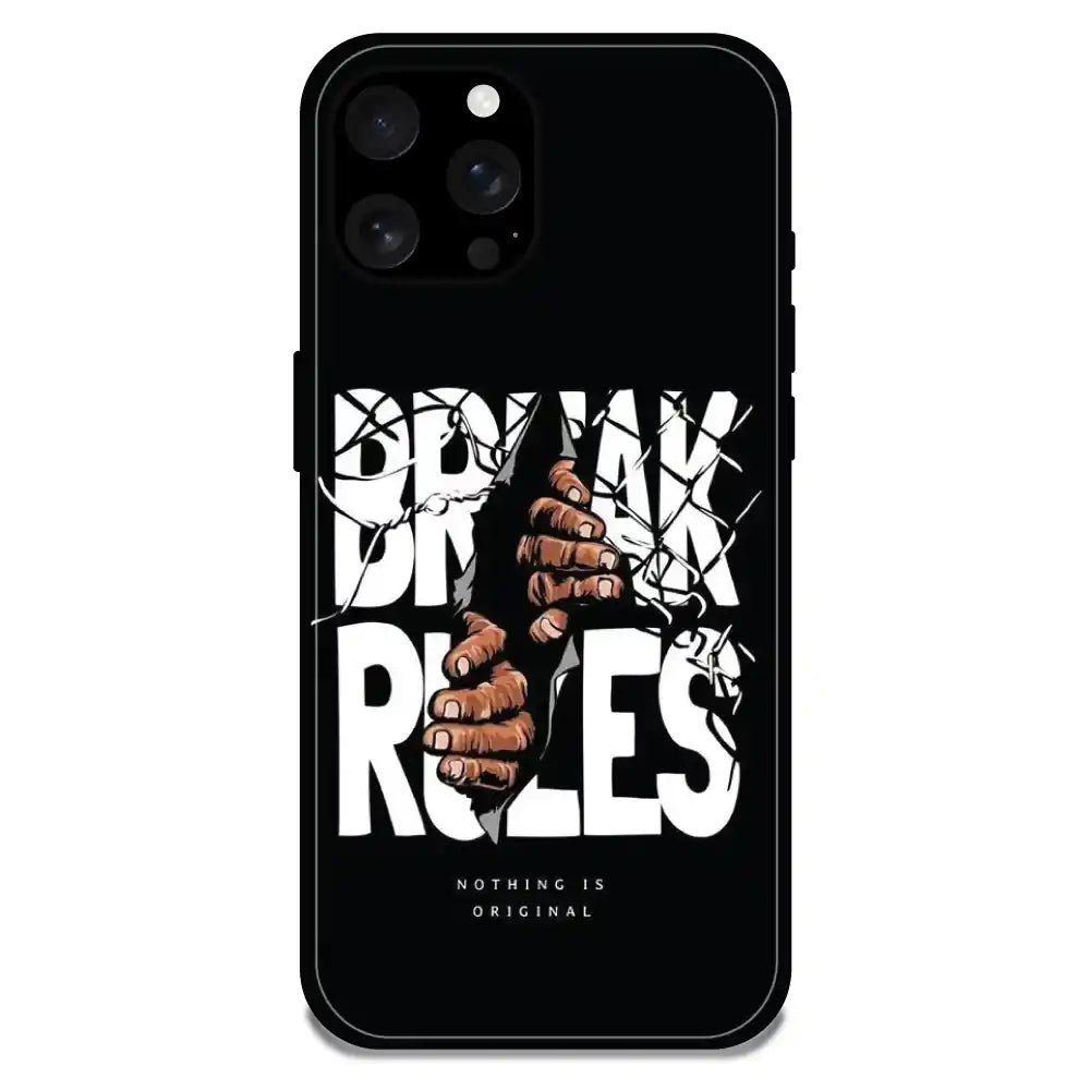 'Break Rules - Glossy Metal Silicone Case For Apple iPhone 16 Pro