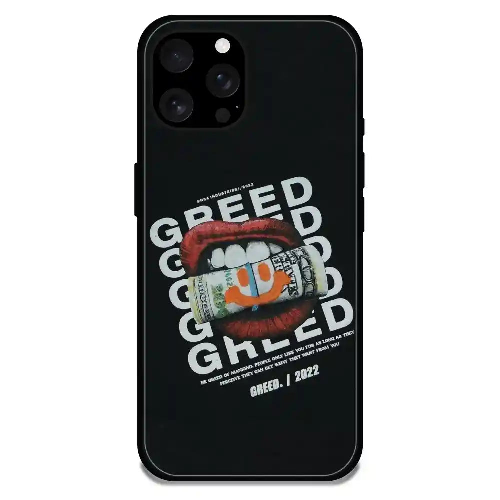 'Greed - Glossy Metal Silicone Case For Apple iPhone 16 Pro