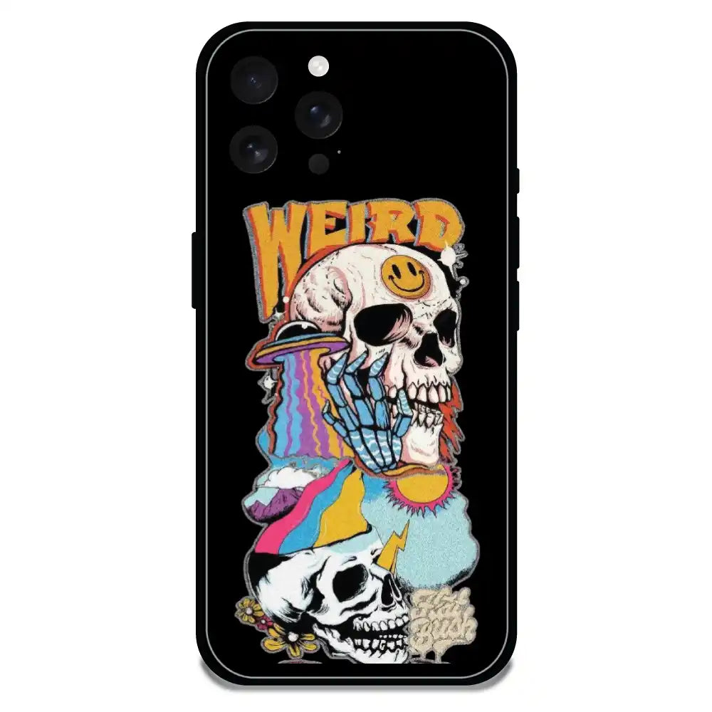 'Weird Skull Graffiti - Glossy Metal Silicone Case For Apple iPhone 16 Pro