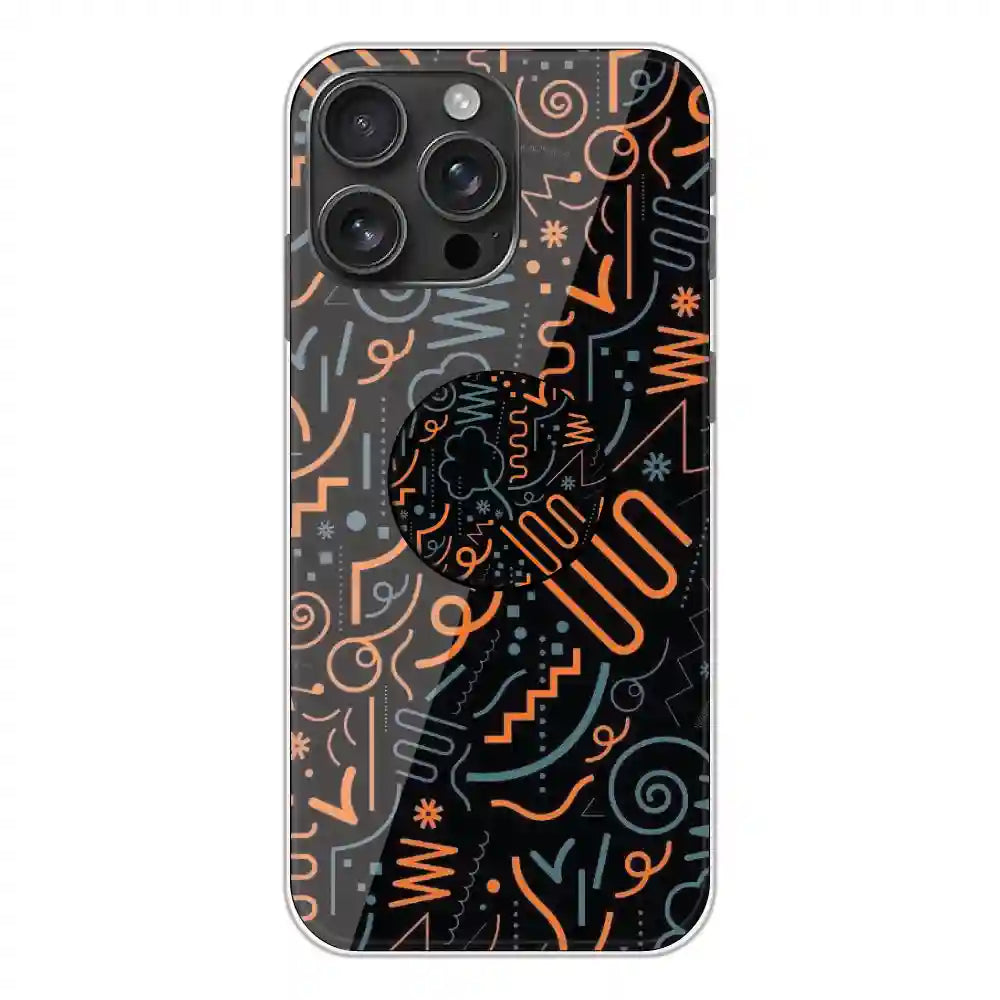 Orange Graffiti - Silicone Grip Case For Apple iPhone 16 Pro Max