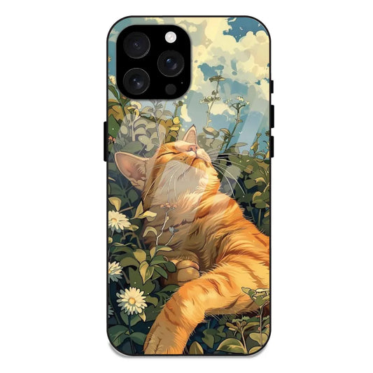 'Garfield Sleeping - Glossy Metal Silicone Case For Apple iPhone 16 Pro