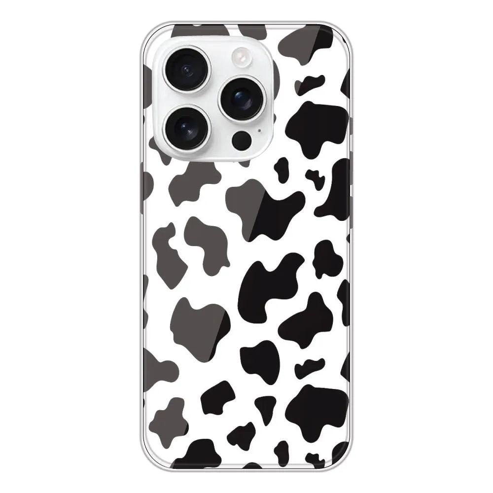 Cow Print - Clear Printed Silicone CaseFor Apple iPhone 16 Pro