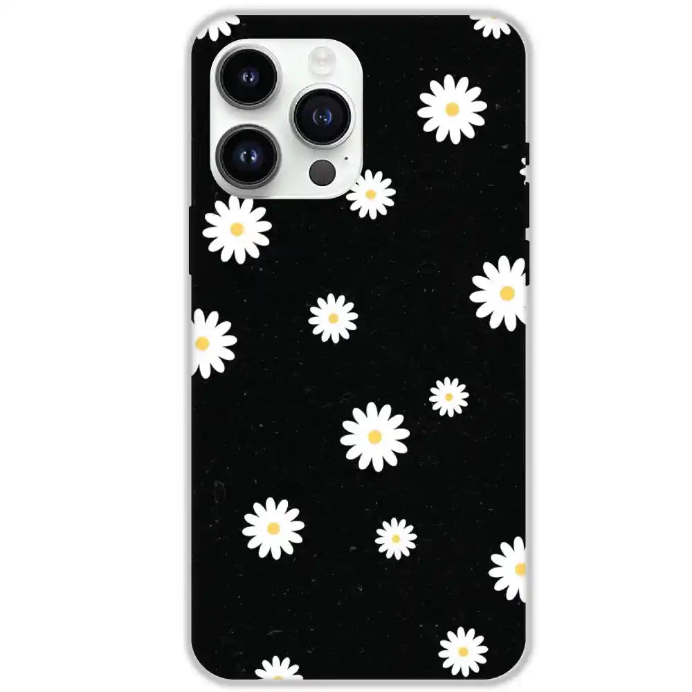 White And Black Flower - Hard Cases For Apple iPhone 16 Pro