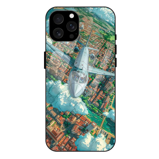 'Flying Over City - Glossy Metal Silicone Case For Apple iPhone 16 Pro