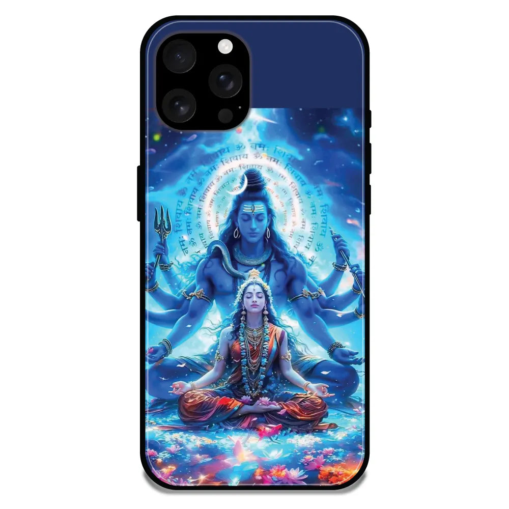 'Shiv Parvati - Glossy Metal Silicone Case For Apple iPhone 16 Pro