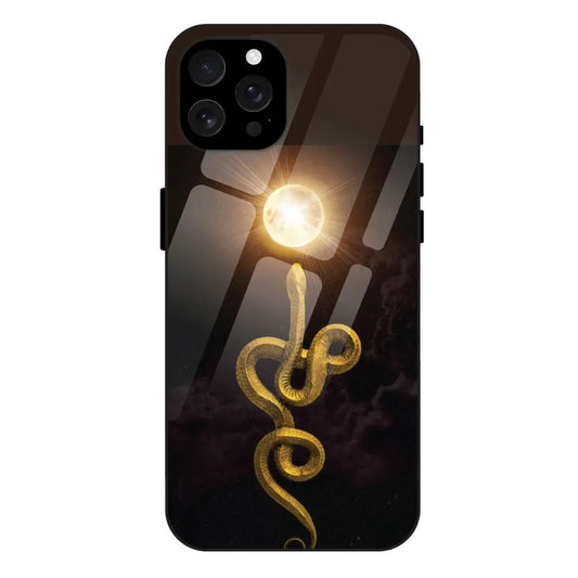 'Golden Serpent - Glossy Metal Silicone Case For Apple iPhone 16 Pro