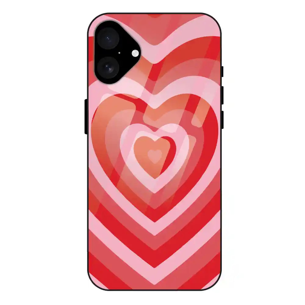 Red Hearts - Glass Case For Apple iPhone 16