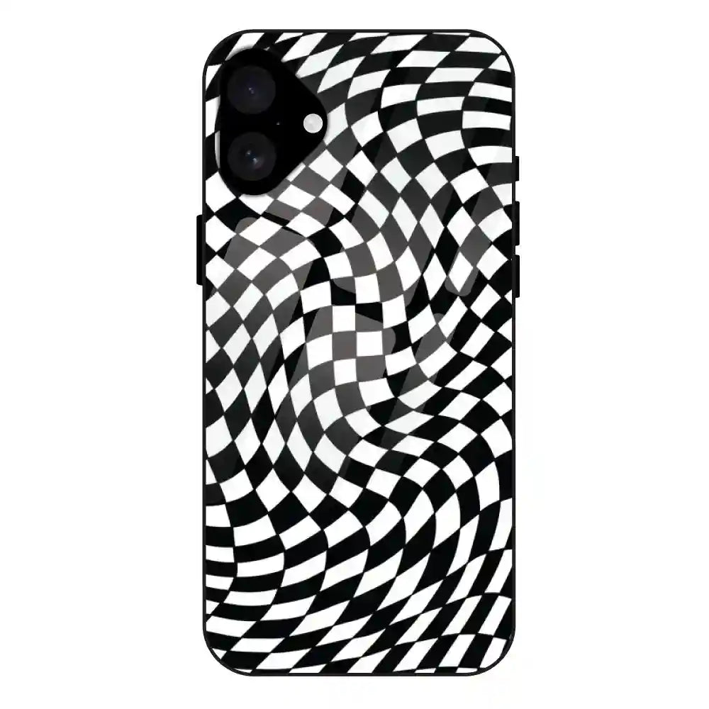 Checks - Glass Case For Apple iPhone 16