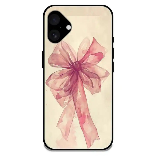 'Pretty Pink Bow - Glossy Metal Silicone Case For Apple iPhone 16
