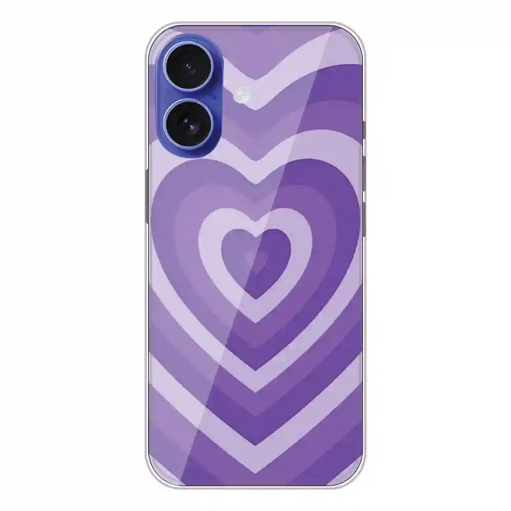 Purple Hearts - Printed Silicone Case For Apple iPhone 16