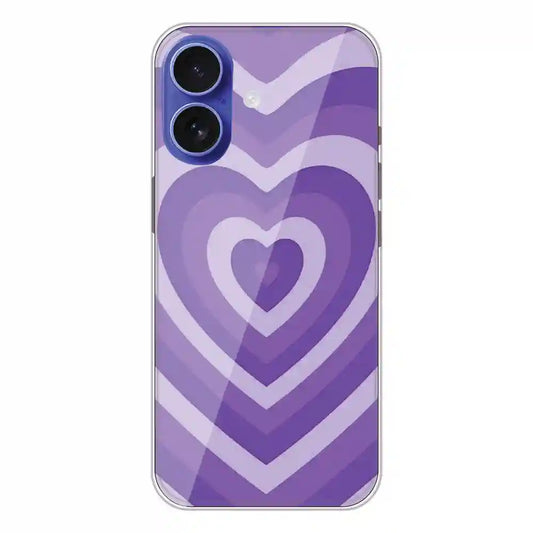 Purple Hearts - Printed Silicone Case For Apple iPhone 16