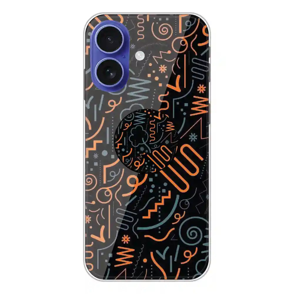 Orange Graffiti - Silicone Grip Case For Apple iPhone 16