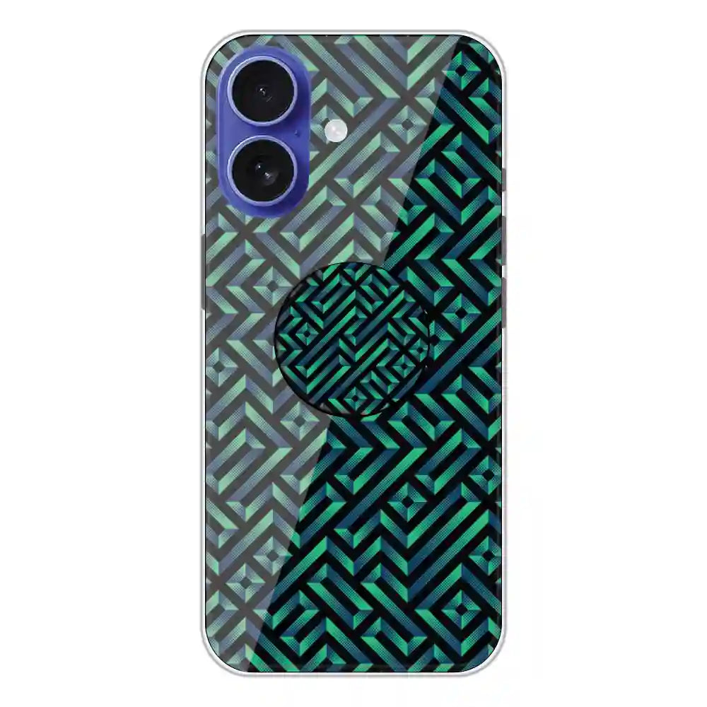 Green Mosiac Art - Silicone Grip Case For Apple iPhone 16