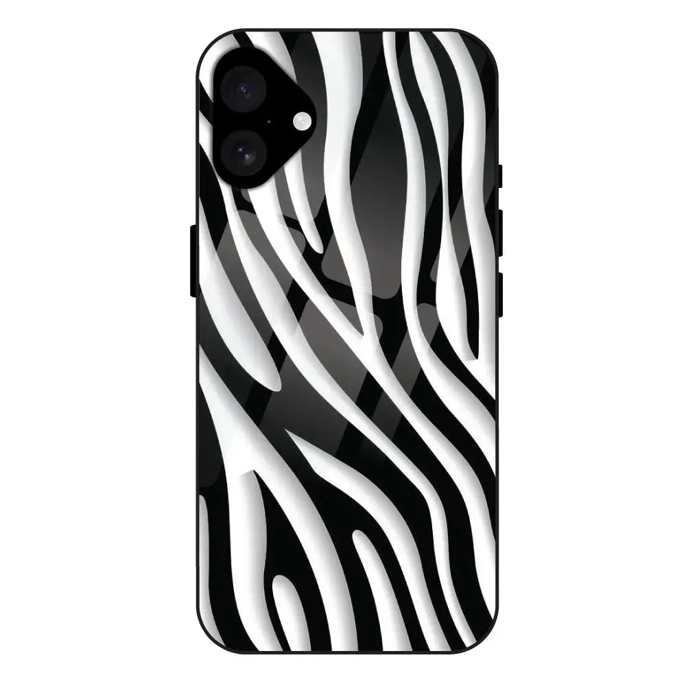 'Zebra Print - Glass Case For Apple iPhone 16