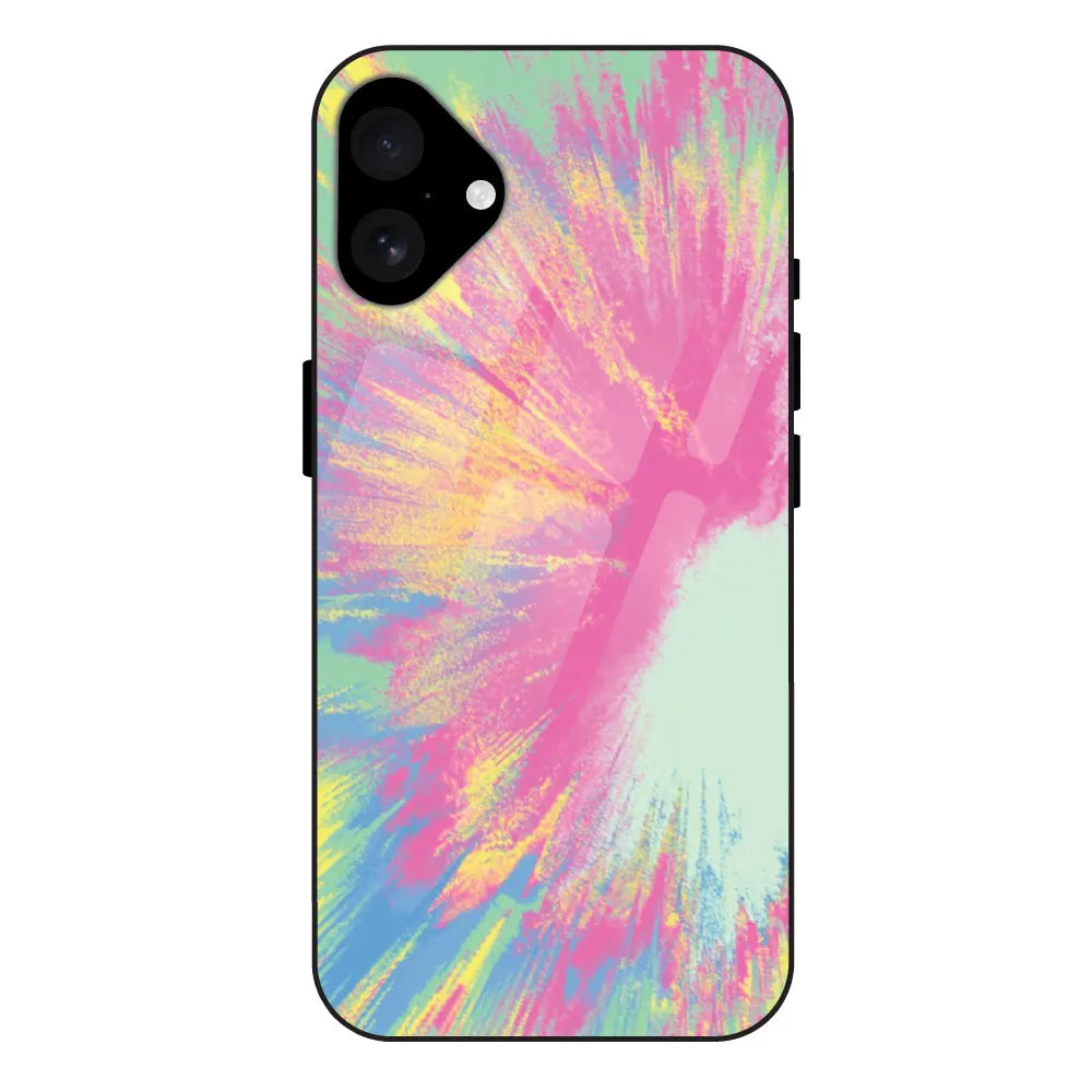 Pastel Splash Tie Dye - Glass Case For Apple iPhone 16